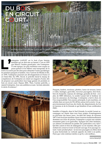 Du bois en circuit court : parution dans Maison et Jardin 