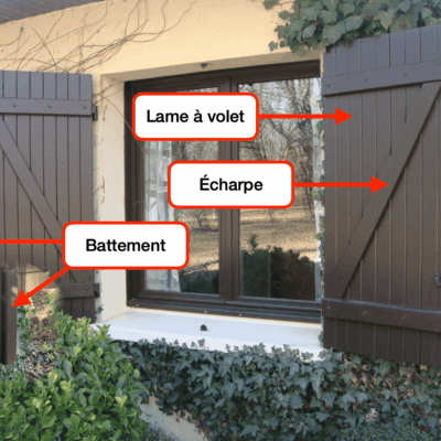 Battement pin maritime pour volet