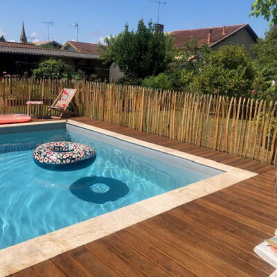 Ganivelle châtaignier contour de piscine