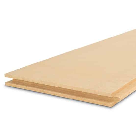 Panneau MDF rainuré languette en bois compressé clair pour menuiserie et agencement.